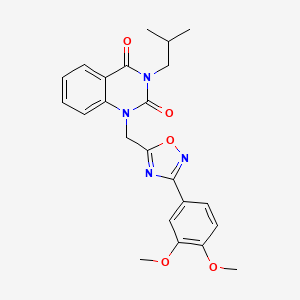 molecular formula C23H24N4O5 B2432967 1-((3-(3,4-dimethoxyphenyl)-1,2,4-oxadiazol-5-yl)methyl)-3-isobutylquinazoline-2,4(1H,3H)-dione CAS No. 1105241-36-8
