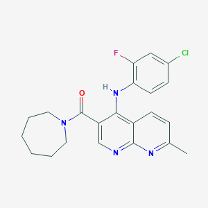 Azepan-1-yl(4-((4-chloro-2-fluorophenyl)amino)-7-methyl-1,8-naphthyridin-3-yl)methanone