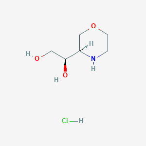 molecular formula C6H14ClNO3 B2432969 (R)-1-((R)-Morpholin-3-yl)ethane-1,2-diol hydrochloride CAS No. 2155840-79-0