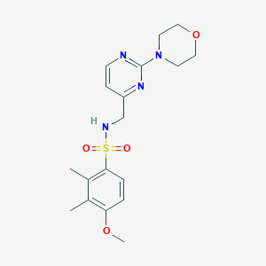 molecular formula C18H24N4O4S B2432977 4-methoxy-2,3-dimethyl-N-((2-morpholinopyrimidin-4-yl)methyl)benzenesulfonamide CAS No. 1797720-52-5