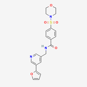 molecular formula C21H21N3O5S B2432978 N-((5-(furan-2-yl)pyridin-3-yl)methyl)-4-(morpholinosulfonyl)benzamide CAS No. 2034384-89-7