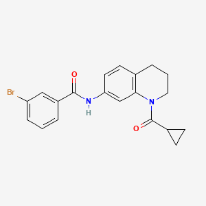 molecular formula C20H19BrN2O2 B2432984 3-bromo-N-[1-(cyclopropanecarbonyl)-3,4-dihydro-2H-quinolin-7-yl]benzamide CAS No. 898423-78-4