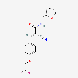 (E)-2-Cyano-3-[4-(2,2-difluoroethoxy)phenyl]-N-(oxolan-2-ylmethyl)prop-2-enamide