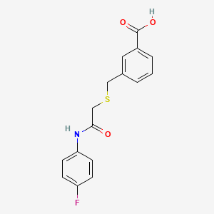 molecular formula C16H14FNO3S B2432994 3-({[N-(4-fluorophenyl)carbamoyl]methylthio}methyl)benzoic acid CAS No. 773865-15-9