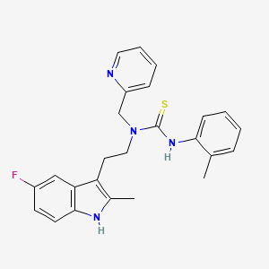 1-(2-(5-fluoro-2-methyl-1H-indol-3-yl)ethyl)-1-(pyridin-2-ylmethyl)-3-(o-tolyl)thiourea