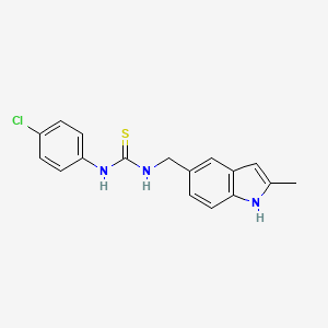 molecular formula C17H16ClN3S B2432999 1-(4-chlorophenyl)-3-[(2-methyl-1H-indol-5-yl)methyl]thiourea CAS No. 852139-66-3