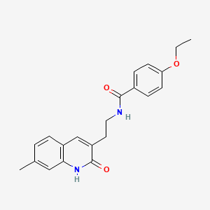 molecular formula C21H22N2O3 B2433002 4-ethoxy-N-[2-(7-methyl-2-oxo-1H-quinolin-3-yl)ethyl]benzamide CAS No. 851404-85-8