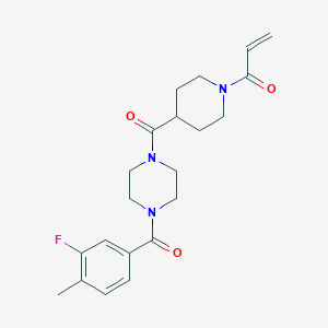 molecular formula C21H26FN3O3 B2433003 1-[4-[4-(3-Fluoro-4-methylbenzoyl)piperazine-1-carbonyl]piperidin-1-yl]prop-2-en-1-one CAS No. 2361826-93-7