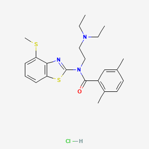 molecular formula C23H30ClN3OS2 B2433026 N-(2-(diethylamino)ethyl)-2,5-dimethyl-N-(4-(methylthio)benzo[d]thiazol-2-yl)benzamide hydrochloride CAS No. 1215593-22-8