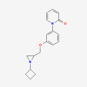 molecular formula C18H20N2O2 B2433053 1-[3-[(1-Cyclobutylaziridin-2-yl)methoxy]phenyl]pyridin-2-one CAS No. 2411263-07-3