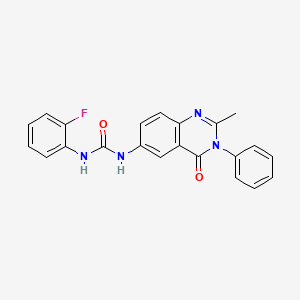 molecular formula C22H17FN4O2 B2433059 1-(2-氟苯基)-3-(2-甲基-4-氧代-3-苯基-3,4-二氢喹唑啉-6-基)脲 CAS No. 1172349-46-0