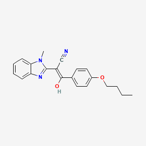 molecular formula C21H21N3O2 B2433060 (E)-3-(4-丁氧基苯基)-2-(1-甲基-1H-苯并咪唑-2(3H)-基亚甲基)-3-氧代丙烯腈 CAS No. 476279-66-0