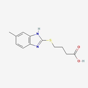 molecular formula C12H14N2O2S B2433061 4-[(6-甲基-1H-苯并咪唑-2-基)硫基]丁酸 CAS No. 933861-87-1