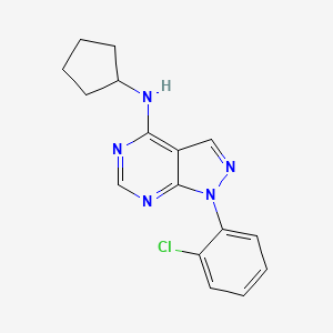 molecular formula C16H16ClN5 B2433062 1-(2-chlorophenyl)-N-cyclopentyl-1H-pyrazolo[3,4-d]pyrimidin-4-amine CAS No. 1171706-06-1