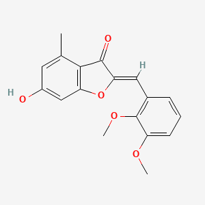 molecular formula C18H16O5 B2433066 2-[(2,3-Dimethoxyphenyl)methylene]-6-hydroxy-4-methylbenzo[b]furan-3-one CAS No. 903189-47-9