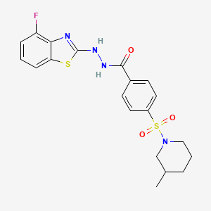 B2433137 N'-(4-fluorobenzo[d]thiazol-2-yl)-4-((3-methylpiperidin-1-yl)sulfonyl)benzohydrazide CAS No. 851978-92-2