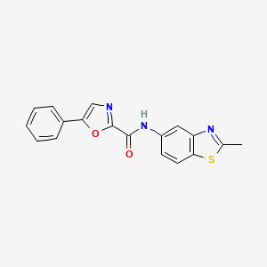 molecular formula C18H13N3O2S B2433140 N-(2-methyl-1,3-benzothiazol-5-yl)-5-phenyl-1,3-oxazole-2-carboxamide CAS No. 1795412-36-0