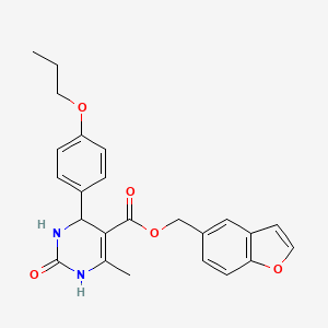 1-Benzofuran-5-ylmethyl 6-methyl-2-oxo-4-(4-propoxyphenyl)-3,4-dihydro-1H-pyrimidine-5-carboxylate
