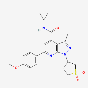 N-cyclopropyl-1-(1,1-dioxidotetrahydrothiophen-3-yl)-6-(4-methoxyphenyl)-3-methyl-1H-pyrazolo[3,4-b]pyridine-4-carboxamide