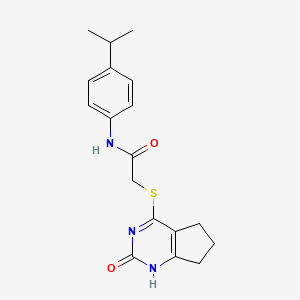 2-[(2-oxo-1,5,6,7-tetrahydrocyclopenta[d]pyrimidin-4-yl)sulfanyl]-N-(4-propan-2-ylphenyl)acetamide