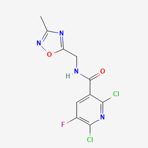 2,6-dichloro-5-fluoro-N-[(3-methyl-1,2,4-oxadiazol-5-yl)methyl]pyridine-3-carboxamide