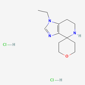 molecular formula C12H21Cl2N3O B2433210 1-Ethylspiro[6,7-dihydro-5H-imidazo[4,5-c]pyridine-4,4'-oxane];dihydrochloride CAS No. 2243515-35-5