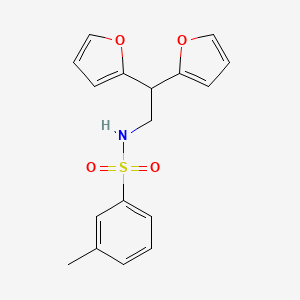 molecular formula C17H17NO4S B2433298 N-(2,2-di(furan-2-yl)ethyl)-3-methylbenzenesulfonamide CAS No. 2319841-07-9