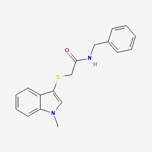 molecular formula C18H18N2OS B2433362 N-benzyl-2-[(1-methyl-1H-indol-3-yl)sulfanyl]acetamide CAS No. 851411-89-7