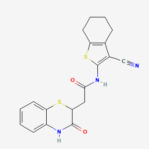 molecular formula C19H17N3O2S2 B2433364 N-(3-cyano-4,5,6,7-tetrahydro-1-benzothiophen-2-yl)-2-(3-oxo-3,4-dihydro-2H-1,4-benzothiazin-2-yl)acetamide CAS No. 362000-39-3