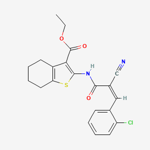 (Z)-ethyl 2-(3-(2-chlorophenyl)-2-cyanoacrylamido)-4,5,6,7-tetrahydrobenzo[b]thiophene-3-carboxylate