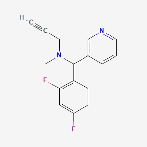 molecular formula C16H14F2N2 B2433389 N-[(2,4-Difluorophenyl)-pyridin-3-ylmethyl]-N-methylprop-2-yn-1-amine CAS No. 2305307-07-5