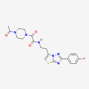 2-(4-acetylpiperazin-1-yl)-N-(2-(2-(4-fluorophenyl)thiazolo[3,2-b][1,2,4]triazol-6-yl)ethyl)-2-oxoacetamide
