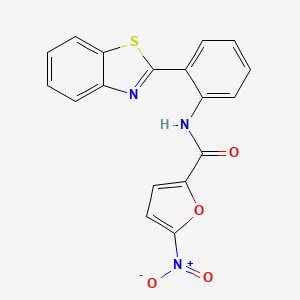 molecular formula C18H11N3O4S B2433409 N-[2-(1,3-benzothiazol-2-yl)phenyl]-5-nitrofuran-2-carboxamide CAS No. 380546-81-6