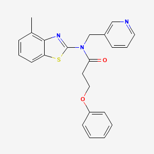 molecular formula C23H21N3O2S B2433441 N-(4-methyl-1,3-benzothiazol-2-yl)-3-phenoxy-N-[(pyridin-3-yl)methyl]propanamide CAS No. 894999-52-1
