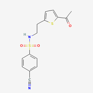 molecular formula C15H14N2O3S2 B2433454 N-(2-(5-acetylthiophen-2-yl)ethyl)-4-cyanobenzenesulfonamide CAS No. 2034272-65-4