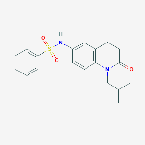 molecular formula C19H22N2O3S B2433468 N-[1-(2-methylpropyl)-2-oxo-1,2,3,4-tetrahydroquinolin-6-yl]benzenesulfonamide CAS No. 941906-67-8