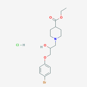 molecular formula C17H25BrClNO4 B2433489 Ethyl 1-[3-(4-bromophenoxy)-2-hydroxypropyl]piperidine-4-carboxylate hydrochloride CAS No. 1052411-00-3
