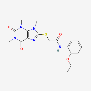 molecular formula C18H21N5O4S B2433536 N-(2-ethoxyphenyl)-2-[(1,3,9-trimethyl-2,6-dioxo-2,3,6,9-tetrahydro-1H-purin-8-yl)sulfanyl]acetamide CAS No. 897453-34-8