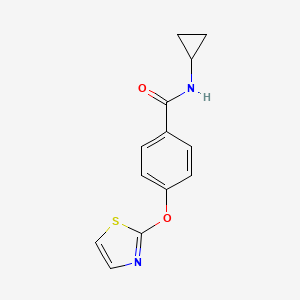 molecular formula C13H12N2O2S B2433550 N-cyclopropyl-4-(1,3-thiazol-2-yloxy)benzamide CAS No. 2034529-26-3