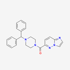 molecular formula C24H23N5O B2433563 1-(Diphenylmethyl)-4-{imidazo[1,2-b]pyridazine-6-carbonyl}piperazine CAS No. 2415634-67-0