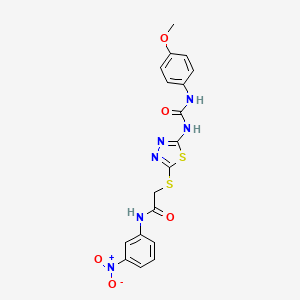 2-((5-(3-(4-methoxyphenyl)ureido)-1,3,4-thiadiazol-2-yl)thio)-N-(3-nitrophenyl)acetamide