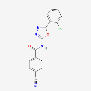 molecular formula C16H9ClN4O2 B2433616 N-[5-(2-chlorophenyl)-1,3,4-oxadiazol-2-yl]-4-cyanobenzamide CAS No. 865249-41-8