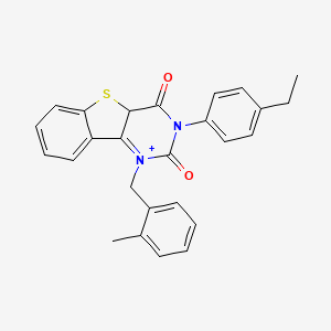 5-(4-Ethylphenyl)-3-[(2-methylphenyl)methyl]-8-thia-3,5-diazatricyclo[7.4.0.0^{2,7}]trideca-1(9),2(7),10,12-tetraene-4,6-dione