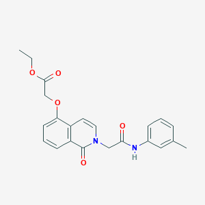 molecular formula C22H22N2O5 B2433652 ethyl 2-[(2-{[(3-methylphenyl)carbamoyl]methyl}-1-oxo-1,2-dihydroisoquinolin-5-yl)oxy]acetate CAS No. 868223-84-1