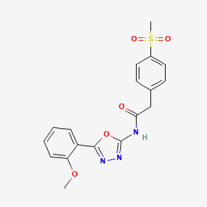 molecular formula C18H17N3O5S B2433686 2-(4-methanesulfonylphenyl)-N-[5-(2-methoxyphenyl)-1,3,4-oxadiazol-2-yl]acetamide CAS No. 942008-69-7