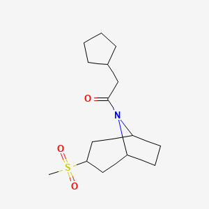2-cyclopentyl-1-((1R,5S)-3-(methylsulfonyl)-8-azabicyclo[3.2.1]octan-8-yl)ethanone