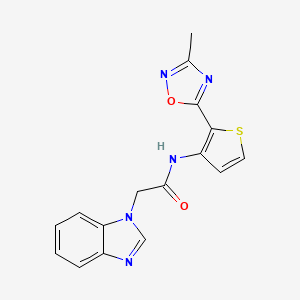 2-(1H-benzo[d]imidazol-1-yl)-N-(2-(3-methyl-1,2,4-oxadiazol-5-yl)thiophen-3-yl)acetamide