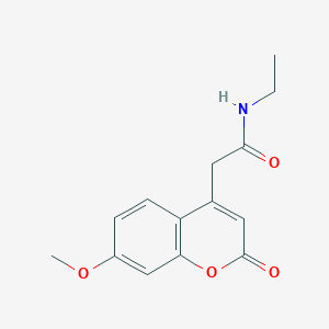 molecular formula C14H15NO4 B2433708 N-ethyl-2-(7-methoxy-2-oxo-2H-chromen-4-yl)acetamide CAS No. 919761-49-2