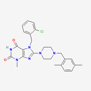 7-(2-chlorobenzyl)-8-(4-(2,5-dimethylbenzyl)piperazin-1-yl)-3-methyl-1H-purine-2,6(3H,7H)-dione