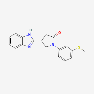 molecular formula C18H17N3OS B2433745 4-(1H-benzimidazol-2-yl)-1-[3-(methylsulfanyl)phenyl]pyrrolidin-2-one CAS No. 862828-72-6